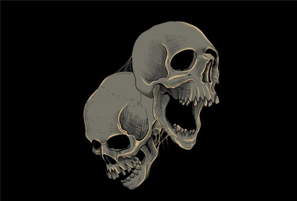 Download Skull and Spider Web Vector Illustration - Illustration Collection
