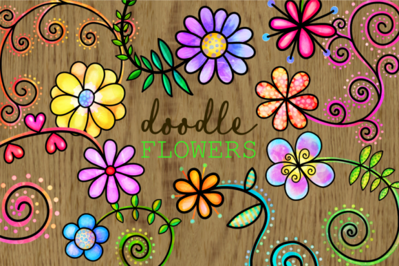 Download Hand Drawn Doodle Watercolor Flowers - Doodle Collection