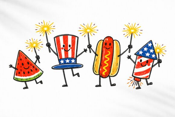 Download Patriotic Doodle PNG Cute USA Summer Art - Doodle Collection