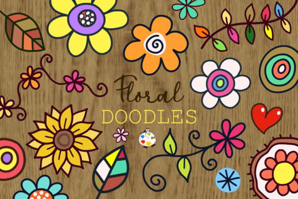 Download Floral Doodles - Crafting Elements - Doodle Collection