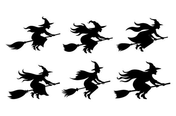 Download Witch on Broomstick Vector Illustration - Illustration Collection
