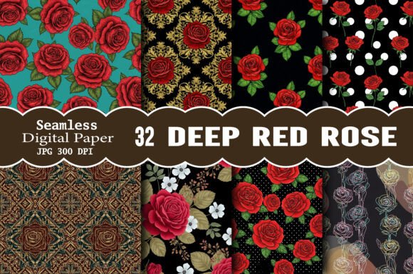 Download Deep Red Rose Pattern - Deep Collection