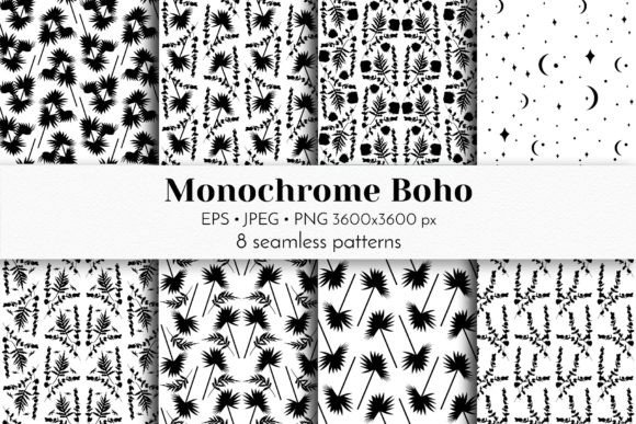 Download Black and White Boho Seamless Patterns - Premium Resources