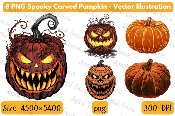 Download Spooky Carved PumpkinVector Illustration - Illustration Collection