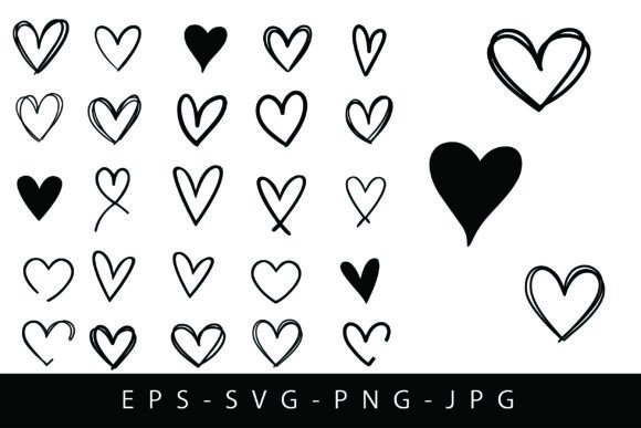 Download Heart SVG Bundle, Heart Doodle Cliparts, - Doodle Collection