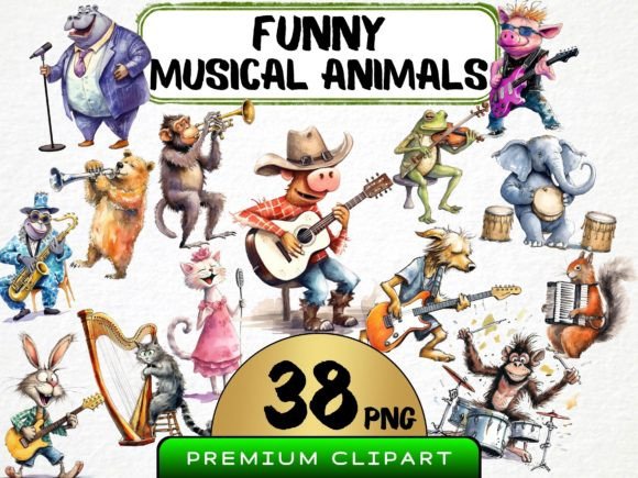 Download Funny Musical Animals Clipart - Fun Collection