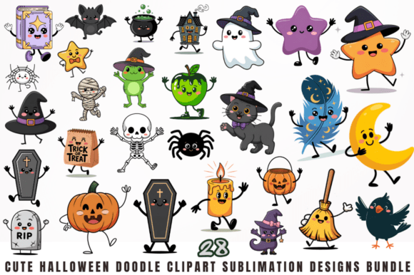Download Cute Halloween Doodle Clipart PNG Design - Doodle Collection