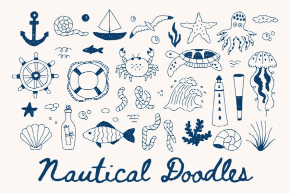 Download Nautical Doodle Elements PNG Clipart - Doodle Collection
